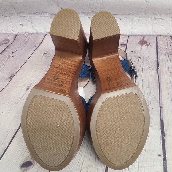 Mix No. 6 Carinda Indigo/Soft Denim Platform Sandals - Size 9.5M - Picture 5 of 7